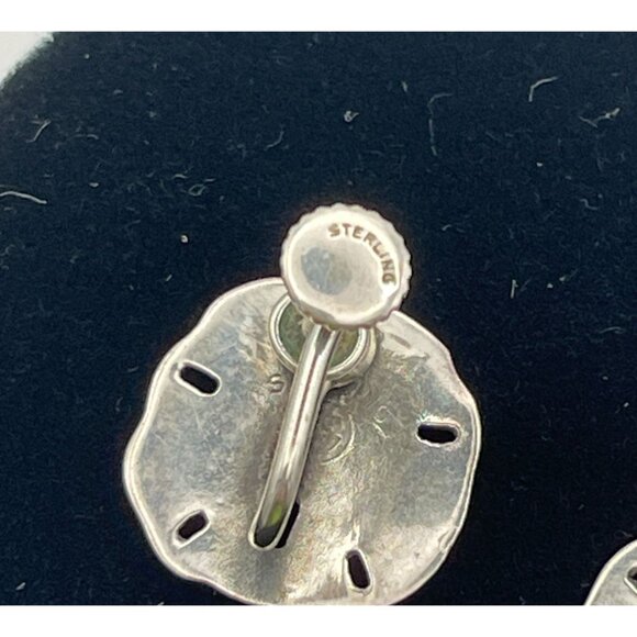 Sterling Silver Sand Dollar .5" Screw Back Earrings - Picture 5 of 8